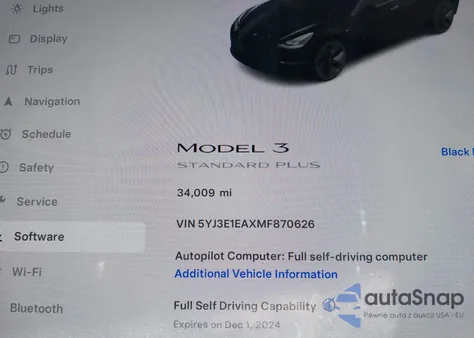 2021 Tesla Model 3 Standard Range Plus Rear-Wheel Drive from USA, damaged, VIN 5YJ3E1EAXMF870626